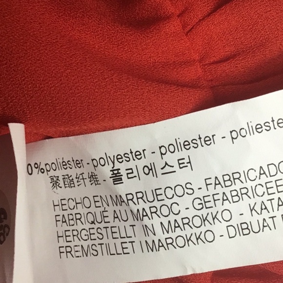 Zara Red Short Sleeve Babydoll Blouse Size S NWT - Picture 6 of 6